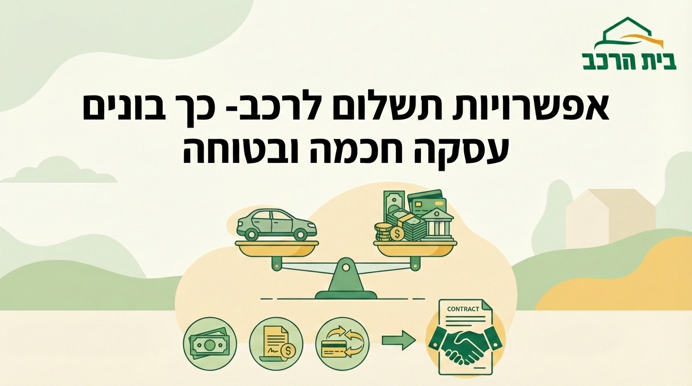 אפשריות תשלום לרכב - כך בונים עסקה חכמה ובטוחה